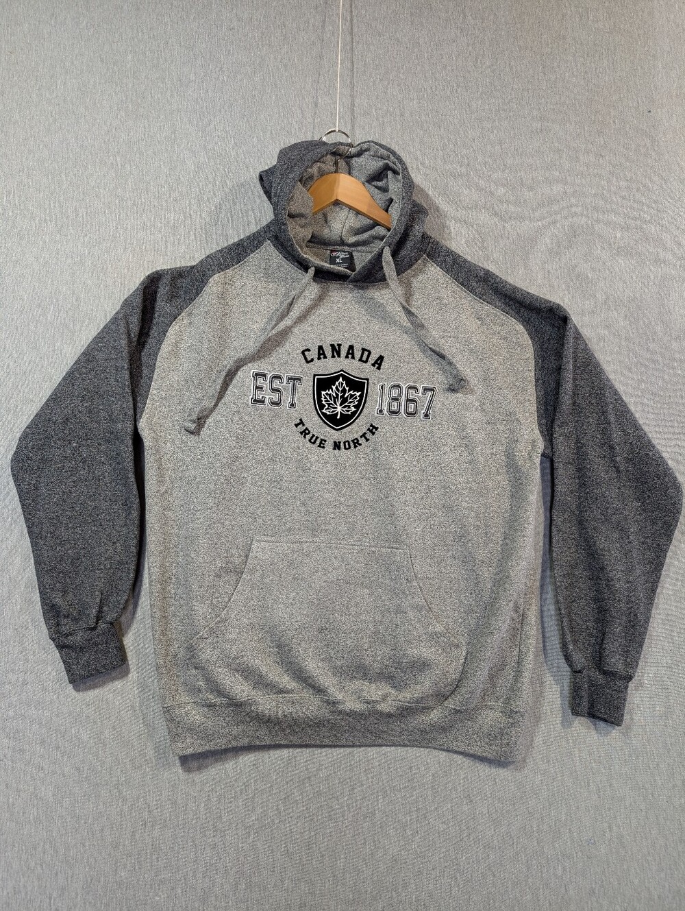 Canada True North Oversized Hoodie Men's XL Gray Black